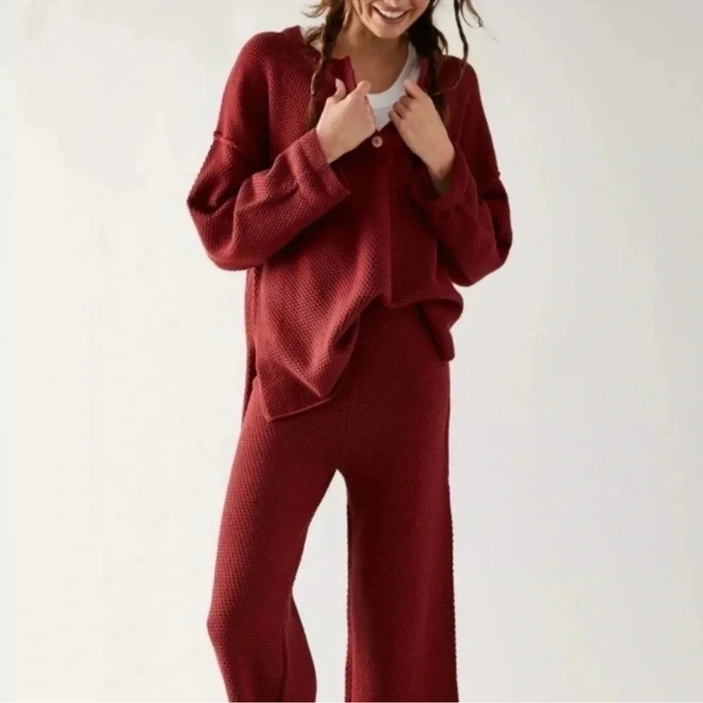 NWT Free People Hailee Sweater Set Red Small